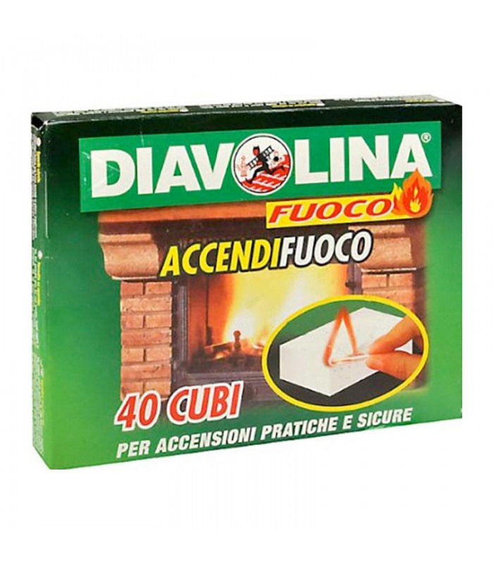 Diavolina Accendifuoco Linea Blu Odourless Inodore 48 pz Stufe Camini Barbecue